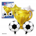 Set de Ballons de Football avec Trophée Décoration pour Fêtes