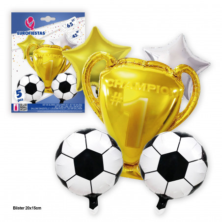 Set de Ballons de Football avec Trophée Décoration pour Fêtes