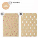 Enveloppes de 16x24 pour Noël en papier kraft 10 unités et autocollants