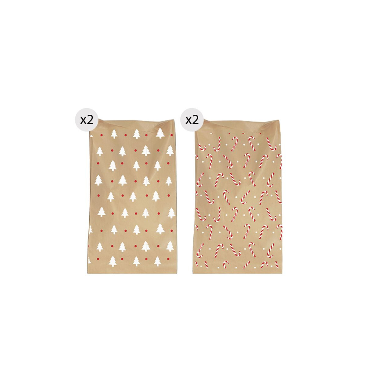 Enveloppes en papier kraft 4 unités pour Noël 20x30 minimaliste