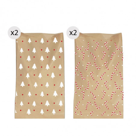 Enveloppes en papier kraft 4 unités pour Noël 20x30 minimaliste