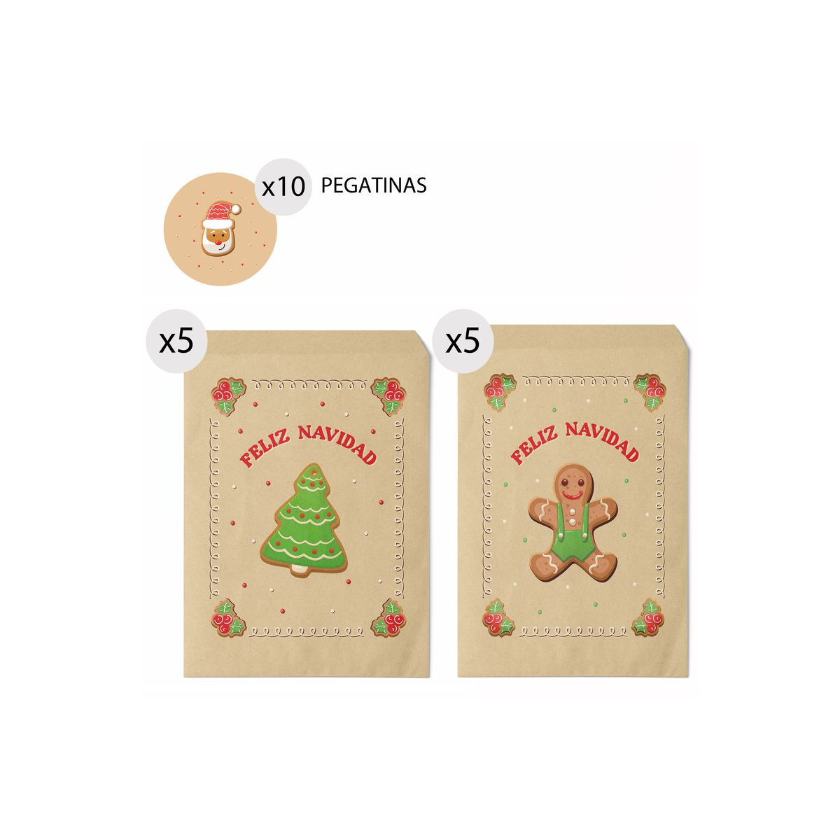 Enveloppes de 16x24 pour Noël Sweet Christmas 10 unités