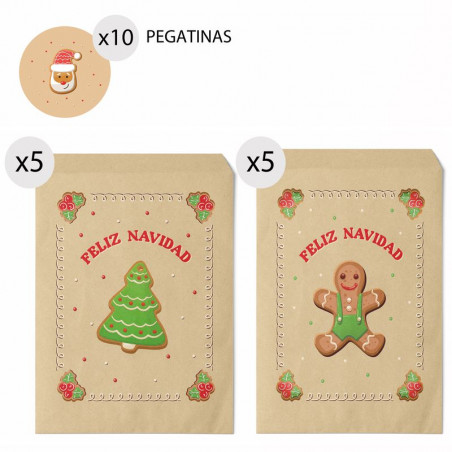 Enveloppes de 16x24 pour Noël Sweet Christmas 10 unités