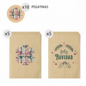 Enveloppes kraft vintage pour Noël 10 unités 13x16 et autocollants