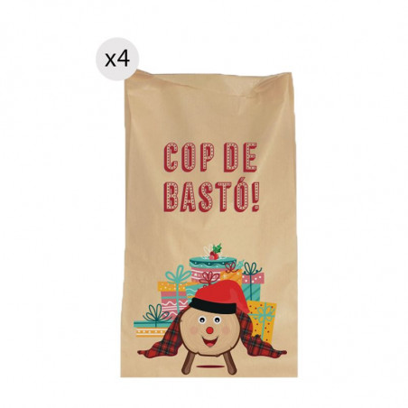 Enveloppes de 20x30 pour Noël en papier kraft 4 unités Tió Nadal