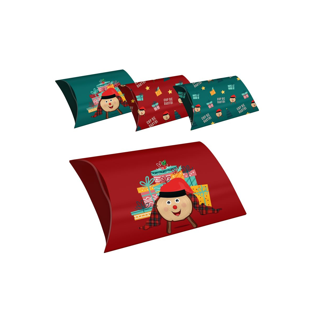 Coffrets de Noël 4 modèles Tió Nadal 16,5x23cm