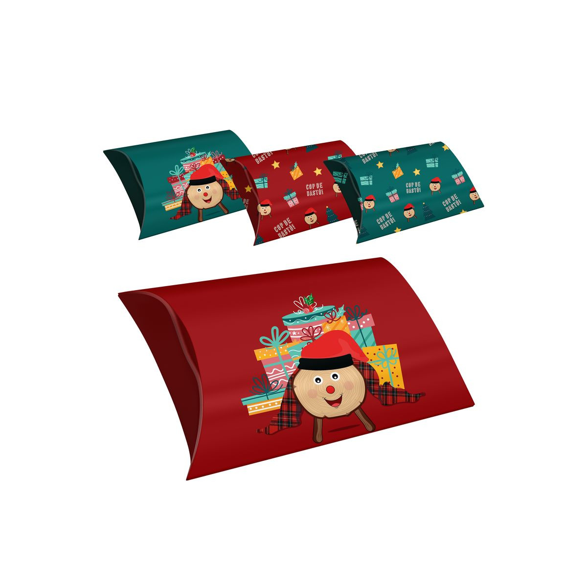 Coffres de Noël 4 modèles Tió Nadal 20.5x32.5cm