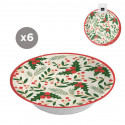 Bols jetables Noël 6 unités 17,5cm feuilles de houx