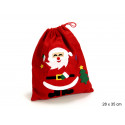 Sac de Noël décoré avec une figurine en tissu pour Noël