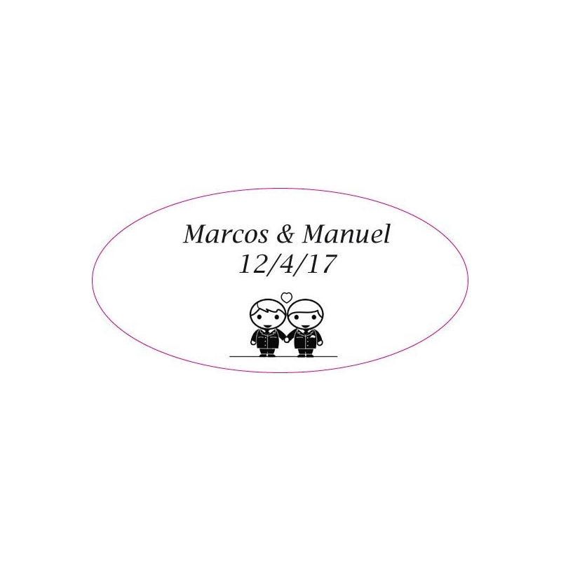Etiquettes Mariés Ovales Etiquettes Mariés Ovales