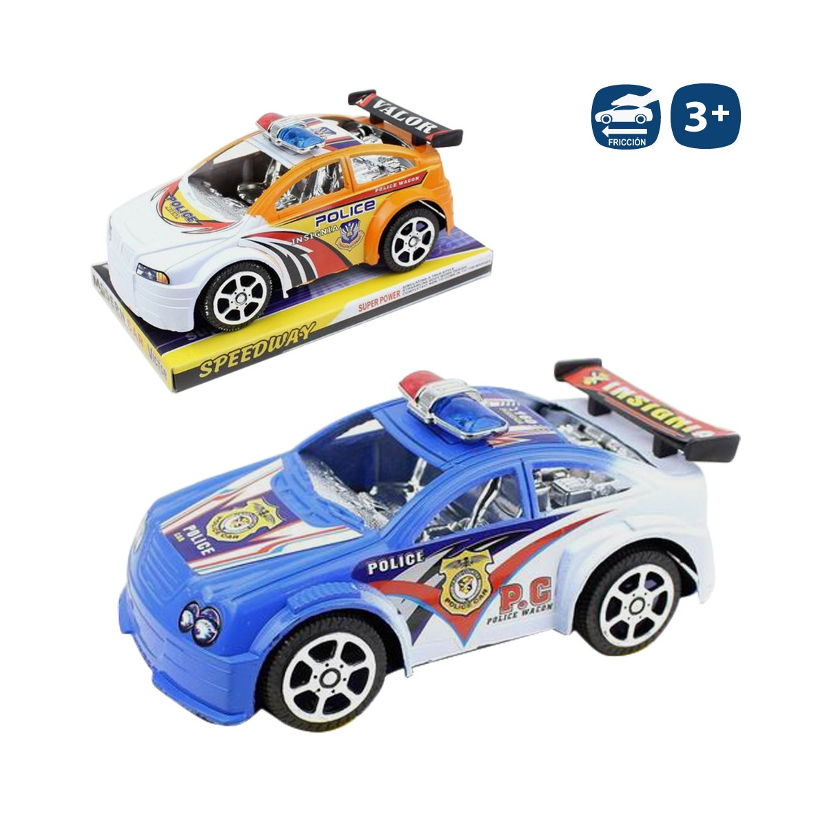 Voiture de police jouet mouvement par friction