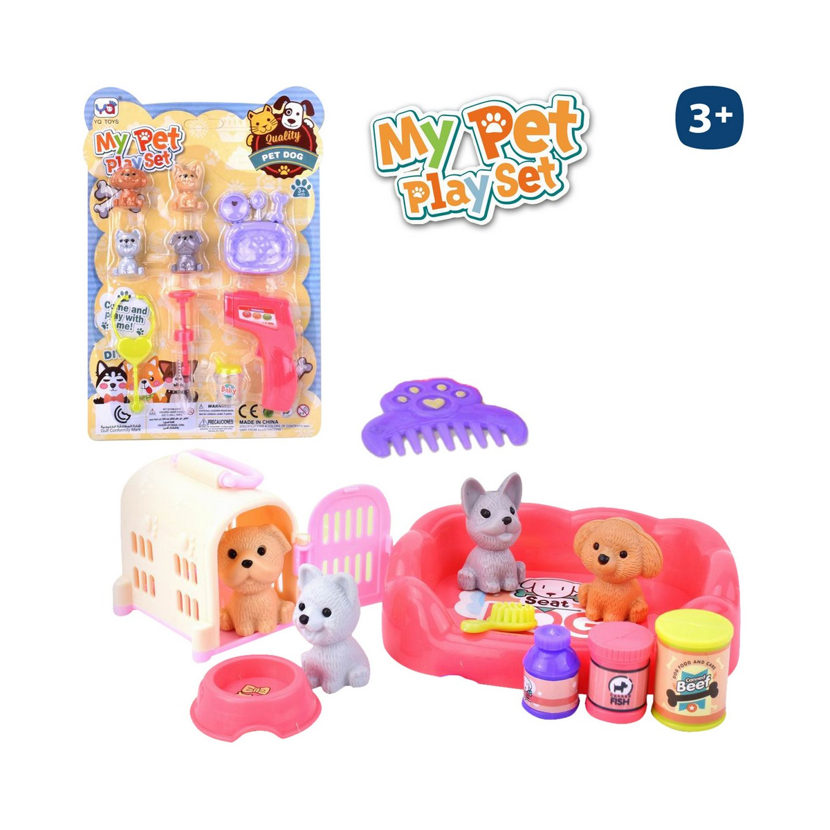 Jouets mini animaux de compagnie avec instruments de vétérinaire pour jouer