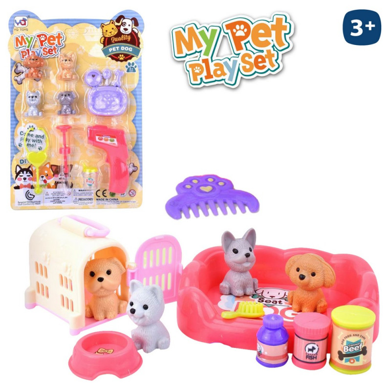 Jouets mini animaux de compagnie avec instruments de vétérinaire pour jouer