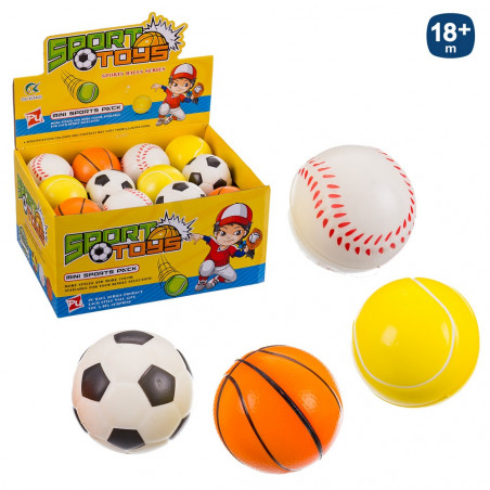 Balle en mousse style sport pour jouer ou anti-stress