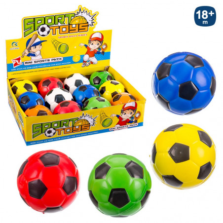 Balle en mousse design football couleurs 10cm. pour jouer