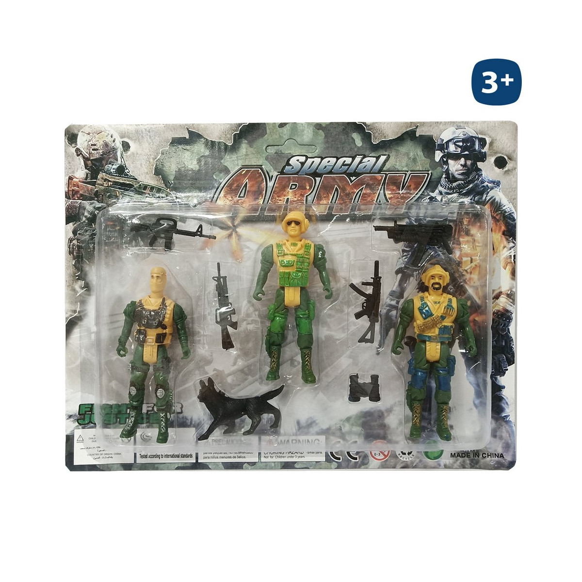 Figurines militaires 3 unités de soldats avec accessoires pour jouer