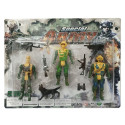 Figurines militaires 3 unités de soldats avec accessoires pour jouer