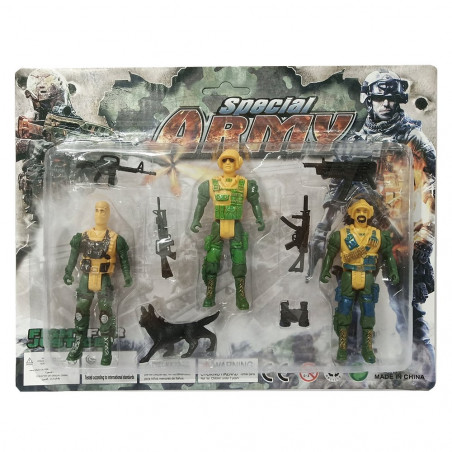 Figurines militaires 3 unités de soldats avec accessoires pour jouer