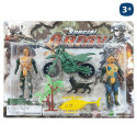 Figurines militaires 2 unités de soldats avec moto et accessoires pour jouer