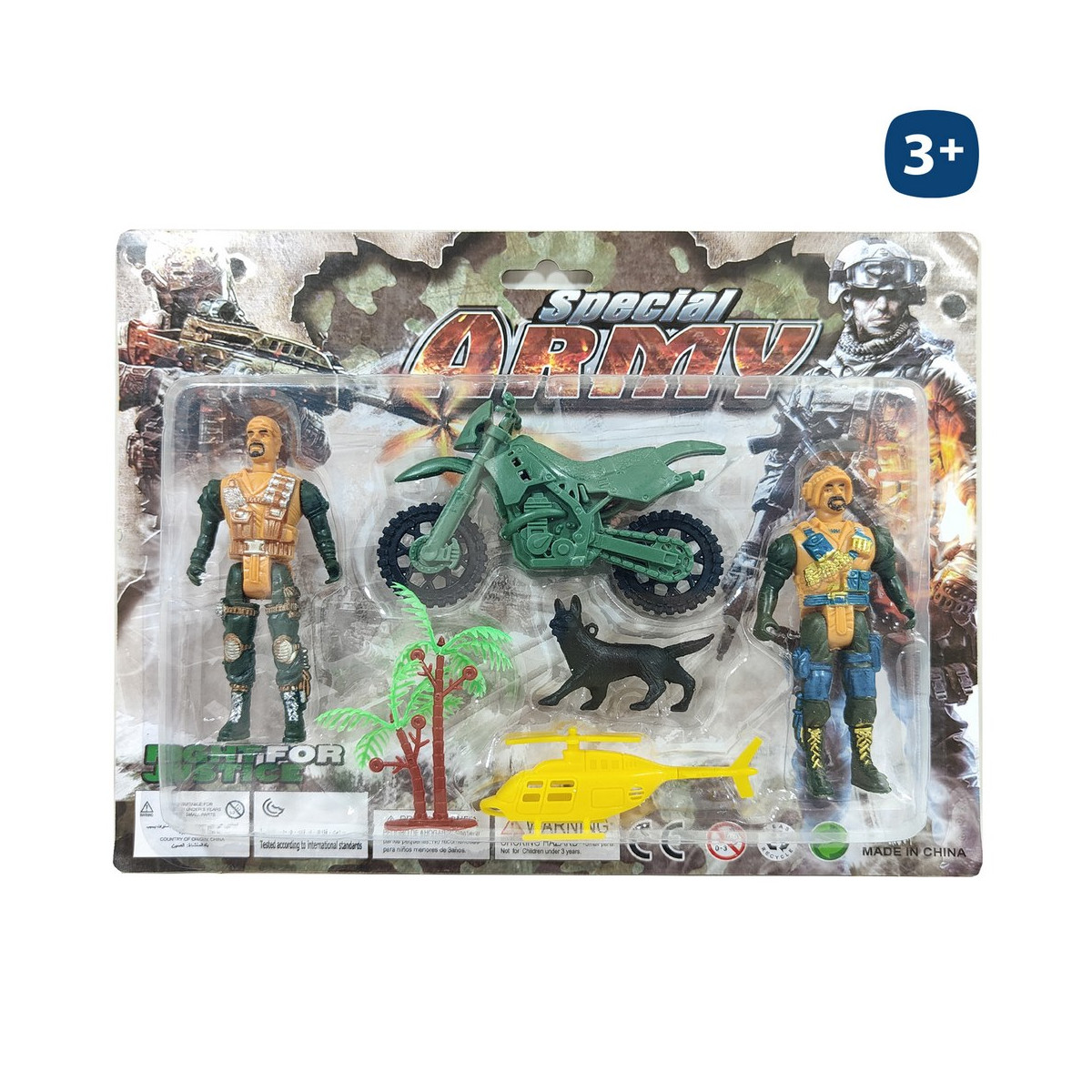 Figurines militaires 2 unités de soldats avec moto et accessoires pour jouer