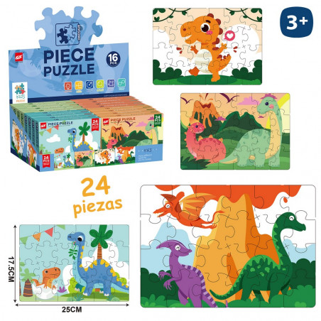 Puzzle de 24 pièces dinosaures enfantin