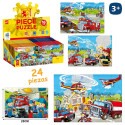 Puzzle de 24 pièces pompiers pour enfant à offrir