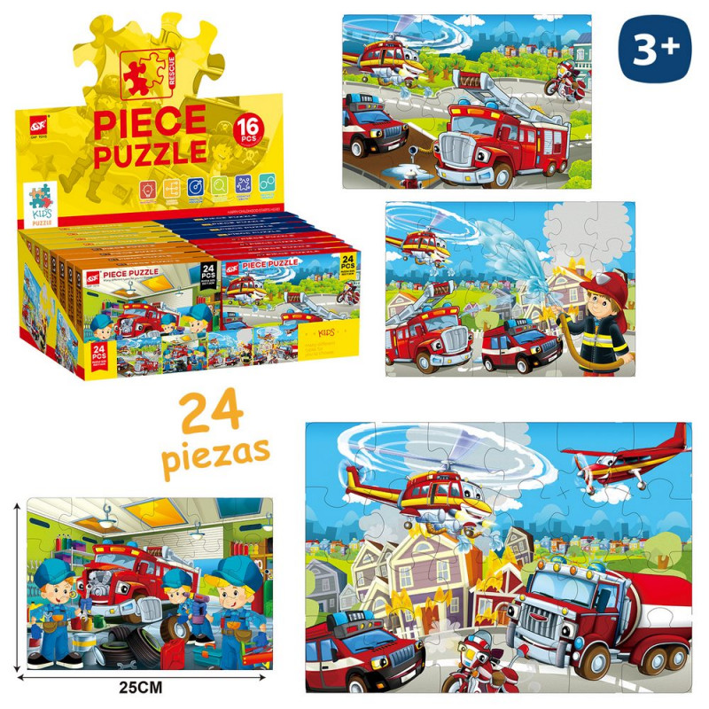Puzzle de 24 pièces pompiers pour enfant à offrir
