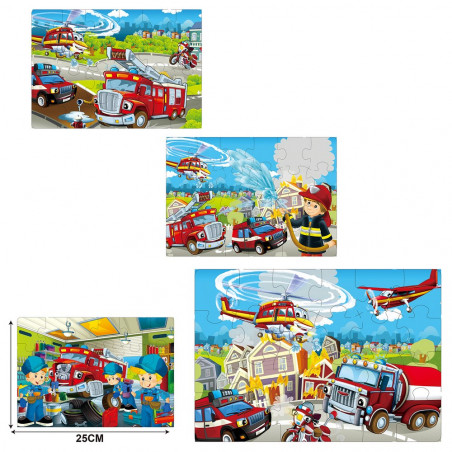 Puzzle de 24 pièces pompiers pour enfant à offrir