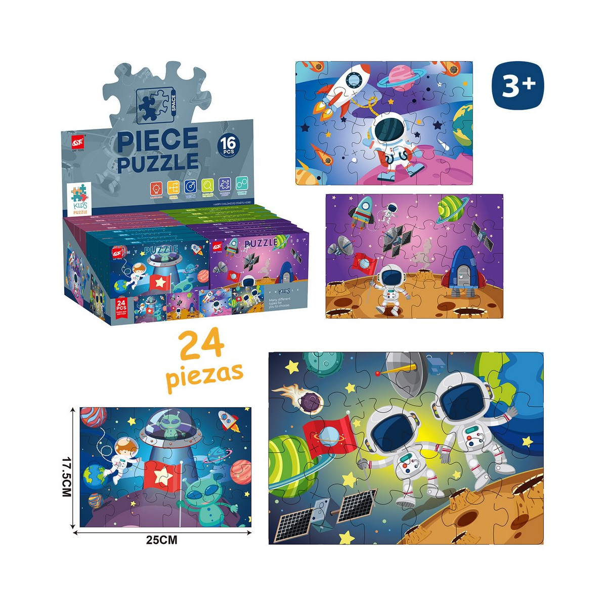 Puzzle de 24 pièces espace astronautes pour enfants à offrir