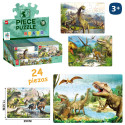 Puzzle de 24 pièces de dinosaures réalistes pour enfants à offrir