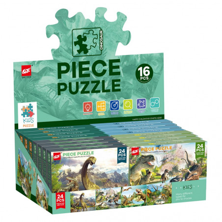Puzzle de 24 pièces de dinosaures réalistes pour enfants à offrir