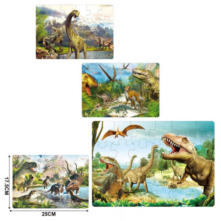 Puzzle de 24 pièces de dinosaures réalistes pour enfants à offrir