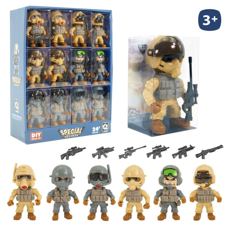 Figurine militaire articulée de soldat en jouet avec accessoires