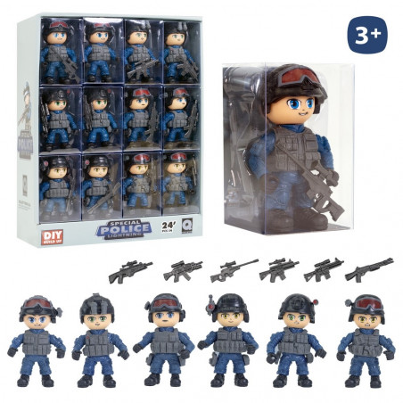 Figurine de policier en jouet articulé avec accessoires