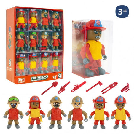 Figurine de pompier articulée avec accessoires