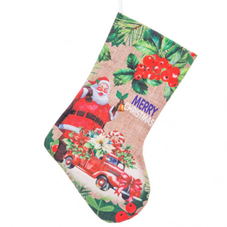 Chaussette Noël rustique Père Noël