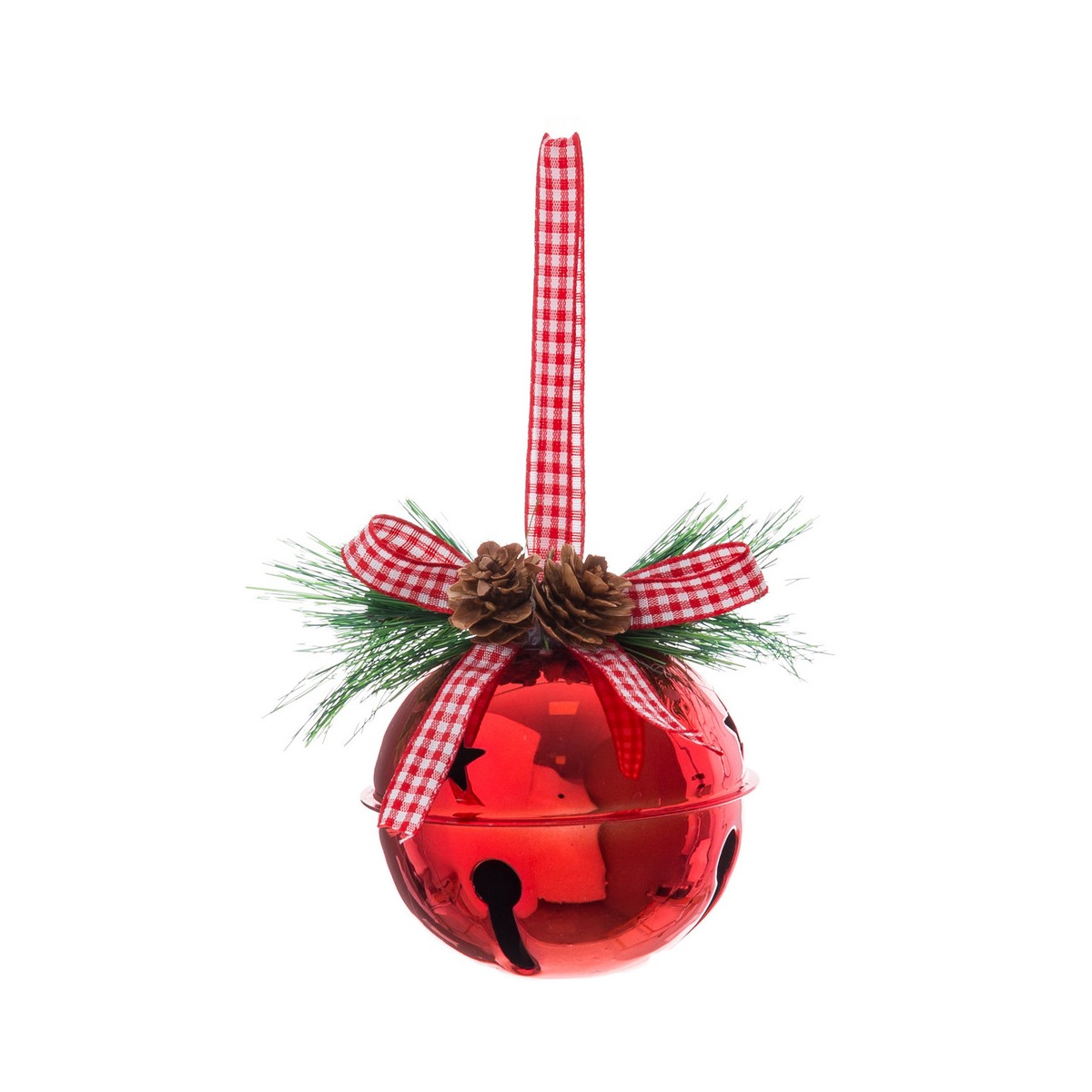 Ornement de Noël pour la porte en forme de cloche en métal rouge