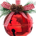 Ornement de Noël pour la porte en forme de cloche en métal rouge