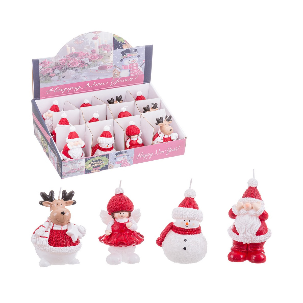 Bougies décoratives avec des motifs de Noël