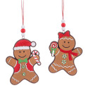Pendentif en bois en forme de bonhomme en pain d'épice