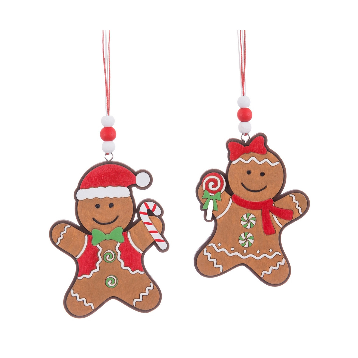 Pendentif en bois en forme de bonhomme en pain d'épice