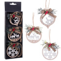 Pendentifs de Noël en bois en paquet de 3 unités