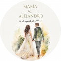 Adhésif mariés 5 cm personnalisé pour mariages