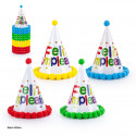Chapeau de fête Joyeux Anniversaire avec pompons 22cm