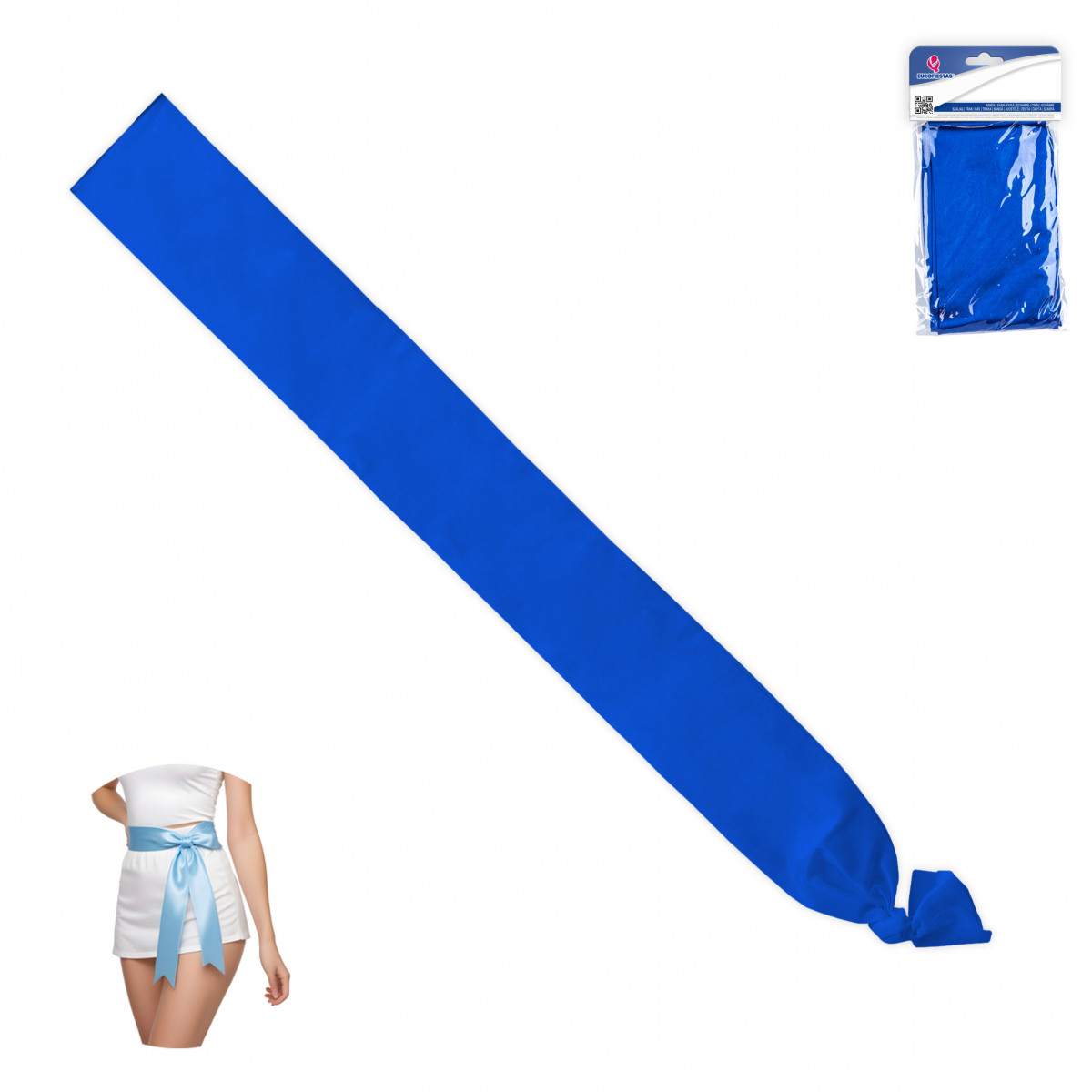 Bande lisse de couleur bleue 200x9cm pour les célébrations
