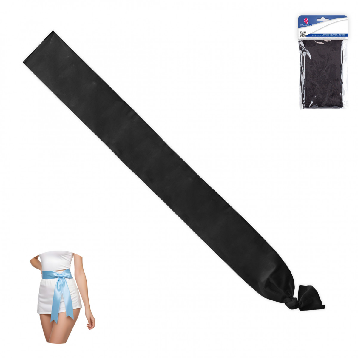 Bande noire lisse 200x9cm pour les fêtes