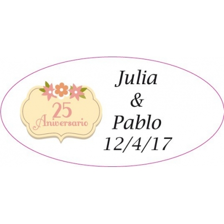 Etiquettes Autocollantes 25 Ans De Mariage