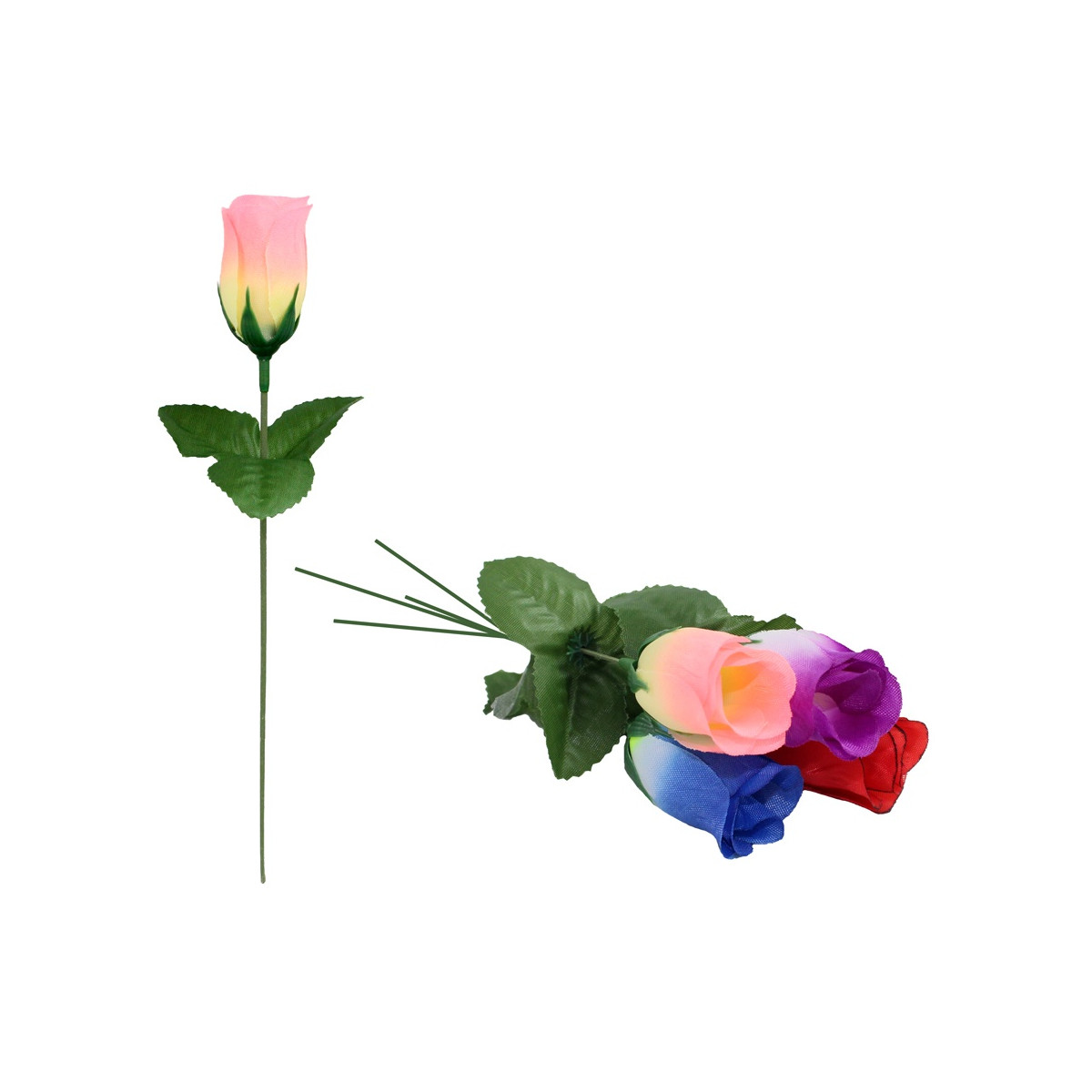 Rosa artificielle en plusieurs couleurs assorties