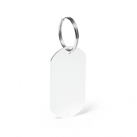 Porte-clé en aluminium recyclé pour des détails avec des adhésifs avec phrase de remerciement