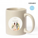 Tasse en céramique avec autocollant personnalisé pour les détails de mariage